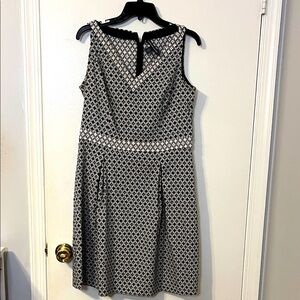 American Living Black and White Geometric Midi Dress
